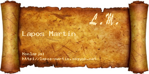 Lapos Martin névjegykártya