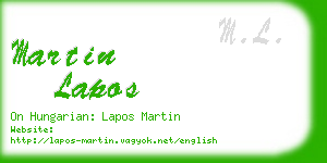 martin lapos business card